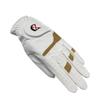 XEIRPRO Premium 4 Pack All Weather Golf Gloves for Women Worn On Right Handfor Left Handed Golfer - Comfort and Secure Fit Ultra Grip Leather Soft Flexibility (Large, White/Dark Beige) view 1