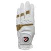 XEIRPRO Premium 4 Pack All Weather Golf Gloves for Women Worn On Right Handfor Left Handed Golfer - Comfort and Secure Fit Ultra Grip Leather Soft Flexibility (Large, White/Dark Beige) view 2