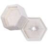 Hexagon Velvet Jewelry Single Slot Ring Box Engagement Wedding Box Keepsake Box Bridal Photo Ring (Beige) view 1