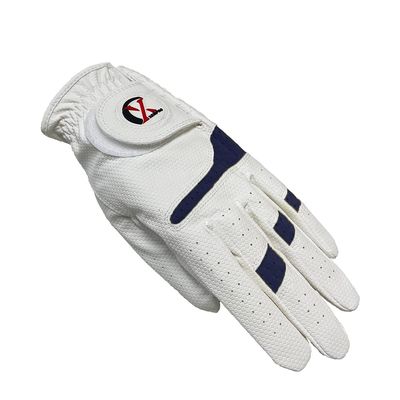 XEIRPRO Premium 4 Pack All Weather Golf Gloves for Women Worn On Left Hand for Right Handed Golfer- Comfort and Secure Fit Ultra Grip Leather Soft Flexibility (X-Large, White/Navy)