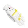 XEIRPRO Premium 4 Pack All Weather Golf Gloves for Women Worn On Left Hand for Right Handed Golfer- Comfort and Secure Fit Ultra Grip Leather Soft Flexibility (X-Large, White/Yellow) view 1