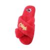 FOCO Women's NFL Team Logo Cross Band Soft Plush Furry Cozy Open Toe House Shoes Slippers, Kansas City Chiefs, X-Large 11-12 view 2