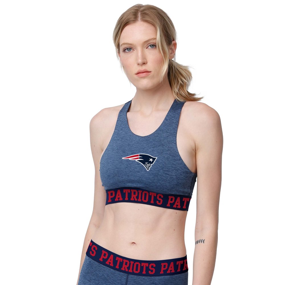 FOCO New England Patriots NFL Womens Team Color Static Sports Bra - L
