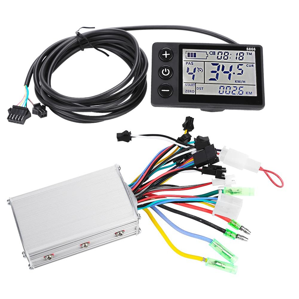 Yunir Brushless Motor Controller, 24V-48V Motor Controller, LCD Display Electric Scooter Brushless Controller Kit(24V/36V 350W)