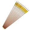 Spine 400 Arrow 28.5 Inch Arrow Target Practice Arrow Hunting Arrow Carbon Arrows Compound Bow Recurve Bow Adult Youth Archery Indoor Outdoor Shooting Bullet Tip 12pc Wood-Like Wooden view 3