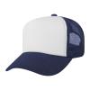TopTie Kids 5 Panel Trucker Cap Mesh Snapback Hat Foam Front for Boys Girls Aged 3-7 Years Old-Navy/White view 2