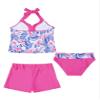 renvena Girl 3Pcs Tankini Sets Halter Neck Tank Top Briefs Bowknot Shorts Bathing Suit Beachwear Swimsuit Pink 4 view 4