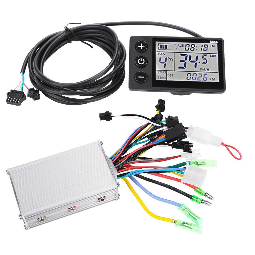 Yunir Brushless Motor Controller, 24V-48V Motor Controller, LCD Display Electric Scooter Brushless Controller Kit(36V/48V 350W)