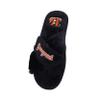 FOCO Women's NFL Team Logo Cross Band Soft Plush Furry Cozy Open Toe House Shoes Slippers, Cincinnati Bengals, Small 5-6 view 2