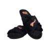 FOCO Women's NFL Team Logo Cross Band Soft Plush Furry Cozy Open Toe House Shoes Slippers, Cincinnati Bengals, Small 5-6 view 3