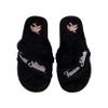 FOCO Women's NCAA College Team Logo Cross Band Soft Plush Furry Cozy Open Toe House Shoes Slippers, Texas State Bobcats, X-Large 11-12 view 1