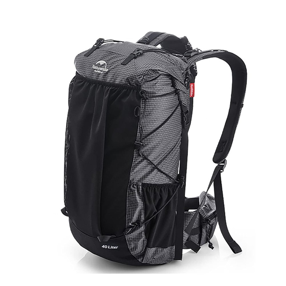 Naturehike Hiking Camping Backpack 45L/65L Lightweight Internal Frame with Rain Cover for Backpacking Outdoor Sports ((40+5) L Black, (40+5) L)