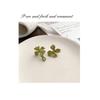 GRACE JUN Enamel Paint Clover Leaf Clip on Earrings No Pierced for Women Party Wedding Charm Ear Clip (Green Clip on) view 3