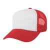TopTie Kids 5 Panel Trucker Cap Mesh Snapback Hat Foam Front for Boys Girls Aged 3-7 Years Old-Red/White view 2