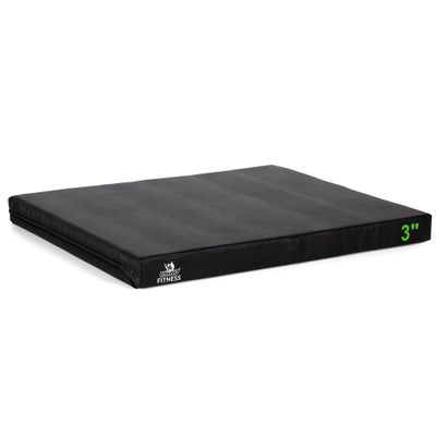 Champion Sports Foam Plyometric Box, 3 inch, Black - Durable Jump Boxes for Training with Handles, Hook and Loop Flaps - Stackable Plyo Box Jumps for Gym - Premium Cross Training Equipment