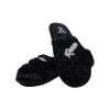 FOCO Women's NFL Team Logo Cross Band Soft Plush Furry Cozy Open Toe House Shoes Slippers, Las Vegas Raiders, Medium 7-8 view 3