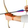 OBTOUTDOOR Archery Fingers Guard Left Hand 2 Finger Glove Protector Gear Recurve Bow Hunting Target (Brown) view 3