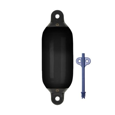 Dan-Fender Heavy Duty Boat Fender 822-F02 - Bumper for Boats (23-30 ft Long) - Strong & Flexible PVC, All Weather Conditions, Universal Fit Boat Accessories for Docking (Black)