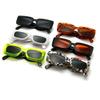 laureles/Square Snakeskin Pattern Rectangle Sunglasses Men Women Vintage Fluorescent Green Shade Glasses (C7) view 4