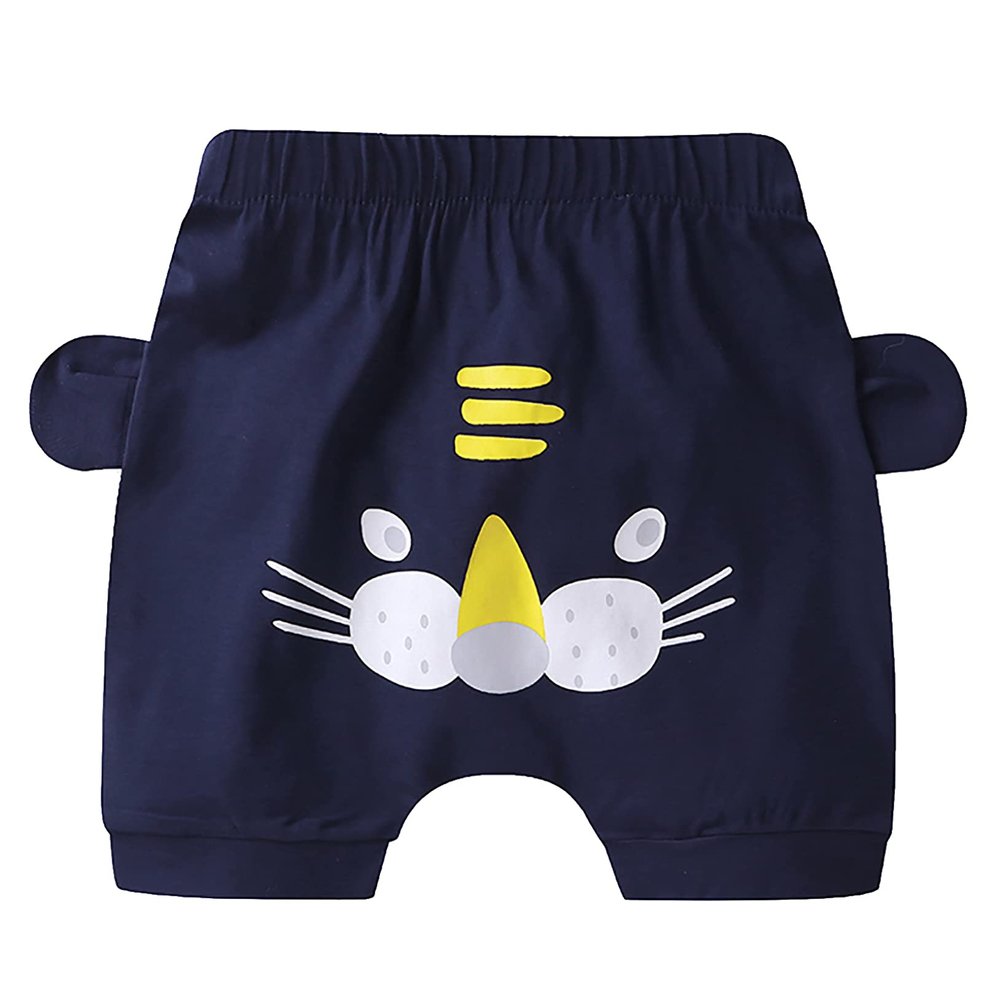 Freebily Infant Baby Boys Girls Bloomers Pull-on Shorts Cute Cartoon Print Unisex Summer Short Pants Navy Blue 2-3 Years