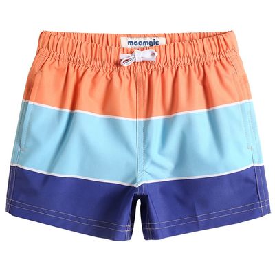 maamgic Boys Swim Trunks Stretch Quick Dry Swim Shorts Kids Bathing Suits Toddler Boy Swimsuit Swimwear Stripe Orange 7