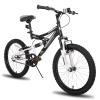 JOYSTAR Contender 20 Inch Kids Bike for Boys & Girls Ages 7-13 Years 20" Mountain Bike with Full Dual-Suspension Steel Frame and 1-Speed Drivetrain with Kickstand Black view 1