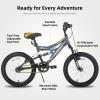 JOYSTAR Contender 20 Inch Kids Bike for Boys & Girls Ages 7-13 Years 20" Mountain Bike with Full Dual-Suspension Steel Frame and 1-Speed Drivetrain with Kickstand Blue view 2