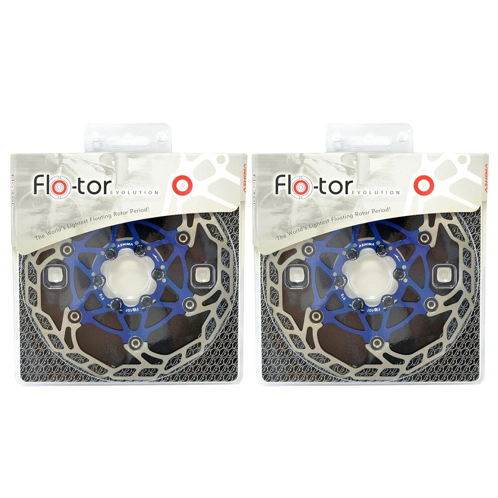 ASHIMA-LTD Flo-Tor ARF-3 Disc Flotor Rotor 6-Bolt, 160mm, 2PCS, Blue, AS2386