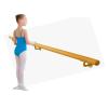 Ballet Barre Single Bar 12 FT Long 2.0 Diameter Gold, Kids and Adults | Open Bracket Wall Mounted Fixed Height Wooden Ballet Barre | Home/Studio Ballet Bar, Dance Bar, Stretch Bar, Dancing/Stretching view 2