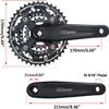 DONSP1986 Triple Speed Aluminum Alloy Square Crankset 170mm 104/64bcd 42/32/22T with Chainring Crankarms, Crank Set Chainset for Mountain Road Bike Fixed Gear Bicycle view 2