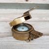 Solid Brass Nautical British Military Prismatic Pocket Compass Vintage view 1