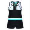 Kaerm Kids Girls 3 Piece Sporty Swimwear Bathing Suit Racerback Bikini Brief Boyshorts Rash Guard Tankini Set Green 8 Years view 4