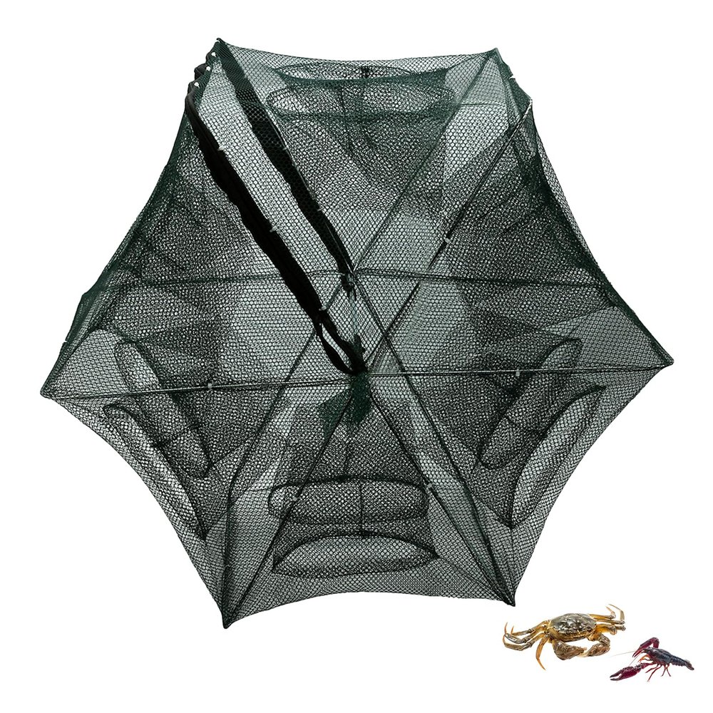 6/12 Holes Minnow Traps for Bait Fish, Fishing Net Trap with Collapsible Cast Net, Crawfish Trap Bait for Catching Small Bait Fish Eels Crab Lobster Minnows Shrimp(12 Holes)
