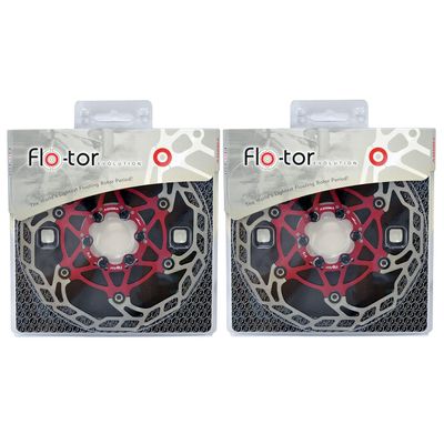 ASHIMA-LTD Flo-Tor ARF-3 Disc Flotor Rotor 6-Bolt, 160mm, 2PCS, Red, AS2387