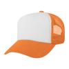 TopTie Kids 5 Panel Trucker Cap Mesh Snapback Hat Foam Front for Boys Girls Aged 3-7 Years Old-Orange/White view 2
