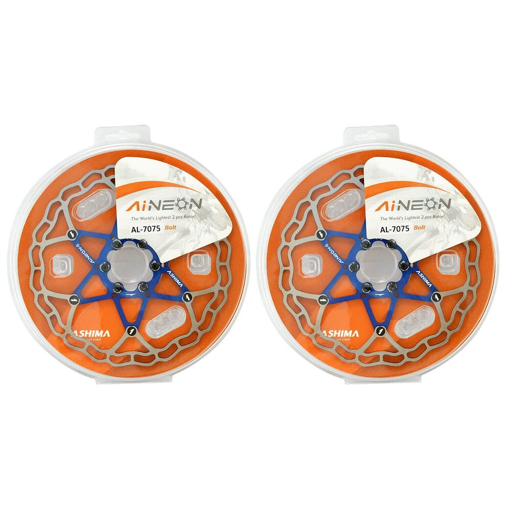 ASHIMA-LTD ARO-10 Lightest Disc Brake Rotor 180mm 88g, 2PCS, Blue, AS2381-N