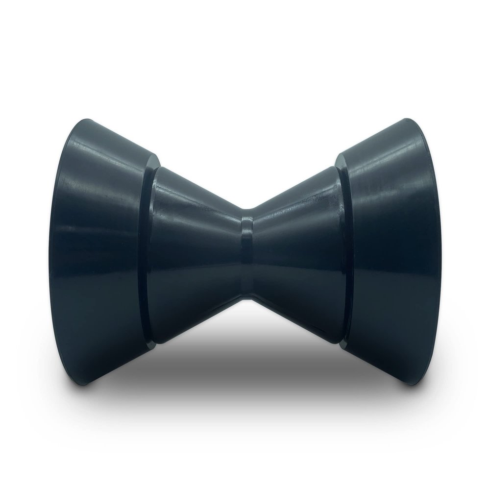 COLOFULWAY 4" Boat Trailer Roller Assembly Poly Bow Roller with Spoke fits 1/2" Shaft, Polyurethane(Black)
