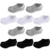 Cozi Foot 10 Pairs Boys Girls No Show Socks Cotton Non Slip Low Cut Socks (Medium, C03-Black/White/Gray) view 1