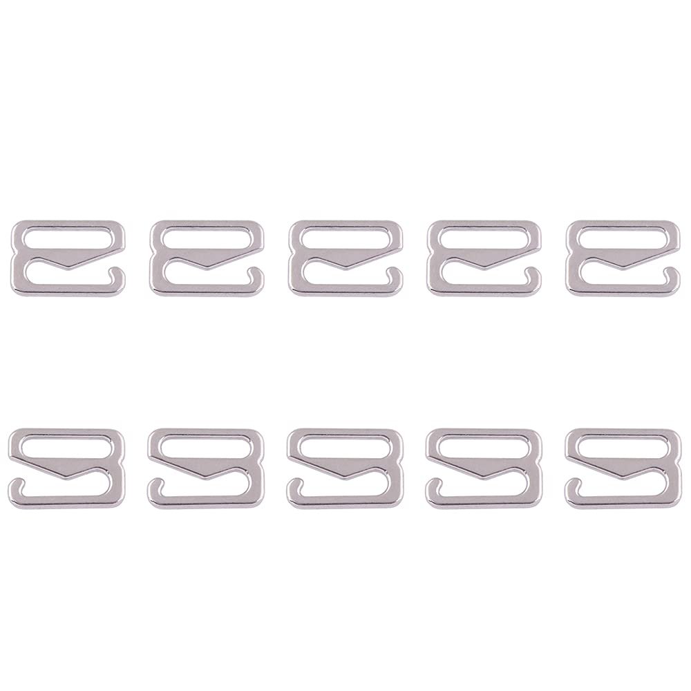 12mm Silver Swimsuit Bra Strap G Hooks Replacement Bra Strap Slide Hook for Swimwear Lingerie Bra Making Metal Adjuster Bra Buckle DIY 30pcs
