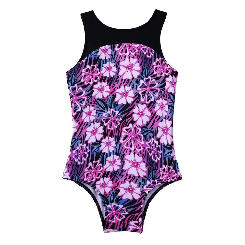 Kaerm Kids Girls One Piece Keyhole Slim Fit Monokini Bathing Suit Criss Cross Swimwear Bodysuit Rose Red 4 Years
