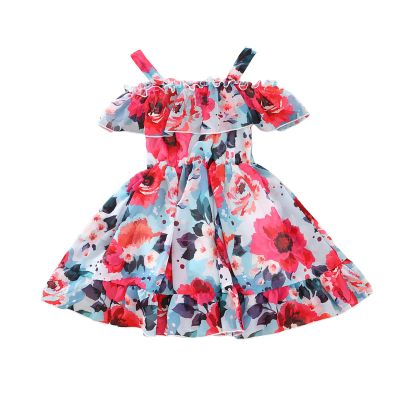 Toddler Girl Summer Clothes Baby Ruffles Halter Dresses Boho Dress Beach Sundress Playwear Outfit (4-5T,Red)