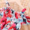 Toddler Girl Summer Clothes Baby Ruffles Halter Dresses Boho Dress Beach Sundress Playwear Outfit (4-5T,Red) view 3