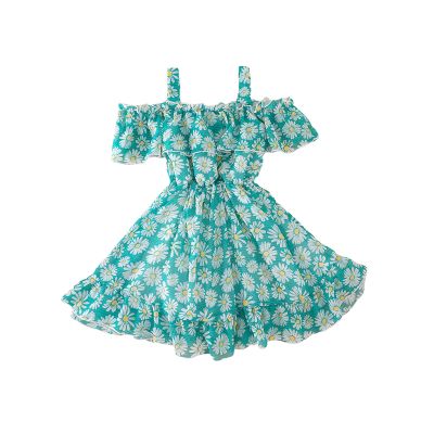 LZCYILANXIULSL Toddler Girl Summer Clothes Baby Ruffles Halter Dresses Boho Dress Beach Sundress Playwear Outfit (4-5T,Daisy Green)