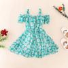 LZCYILANXIULSL Toddler Girl Summer Clothes Baby Ruffles Halter Dresses Boho Dress Beach Sundress Playwear Outfit (4-5T,Daisy Green) view 2