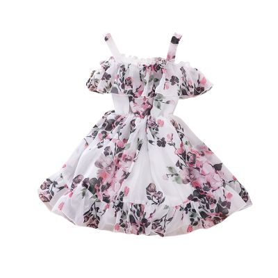 Toddler Girl Summer Clothes Baby Ruffles Halter Dresses Boho Dress Beach Sundress Playwear Outfit (4-5T,Floral)