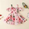LZCYILANXIULSL Toddler Girl Summer Clothes Baby Ruffles Halter Dresses Boho Dress Beach Sundress Playwear Outfit (4-5T,Pink) view 3