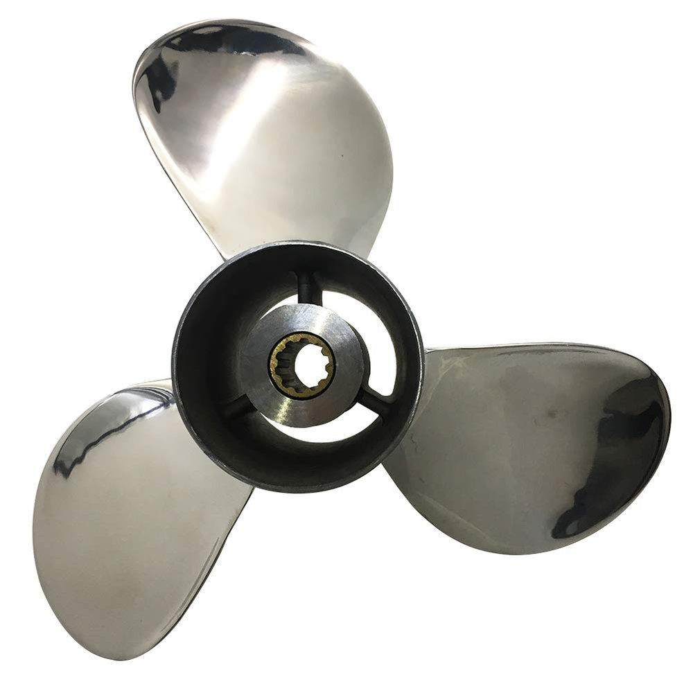 Captain Propeller 9 7/8x11 Fit Honda Outboard Engine 25hp 30hp 10 Tooth Spline 58133-ZV7-011AH Steel Stainless