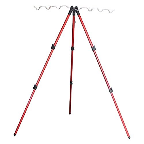 DKEKE Adjustable Tripod Retractable Carp Fishing Rod Pod Stand Holder Fort Fishing Pole Bracket Fishing Rods Tackle Accessories DKEKE (Color : 120cm red)
