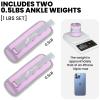 Ankle Weights, Wrist Leg Arm Weights for Women Men with Adjustable Straps,A Pair of 1LBS(0.5LB Each Weight) Strength Training Weighted for Jogging, Running, Walking, Fitness, Light Purple view 2