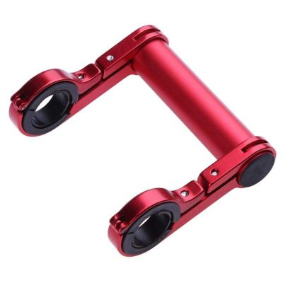 Bicycle Accessories 10CM Bicycle Handlebar Extended Bracket,Bike Headlight Mount Bar Computer Holder Lantern Lamp Support Rack Stand Flashlight Hold Bike Parts (Color : Red)